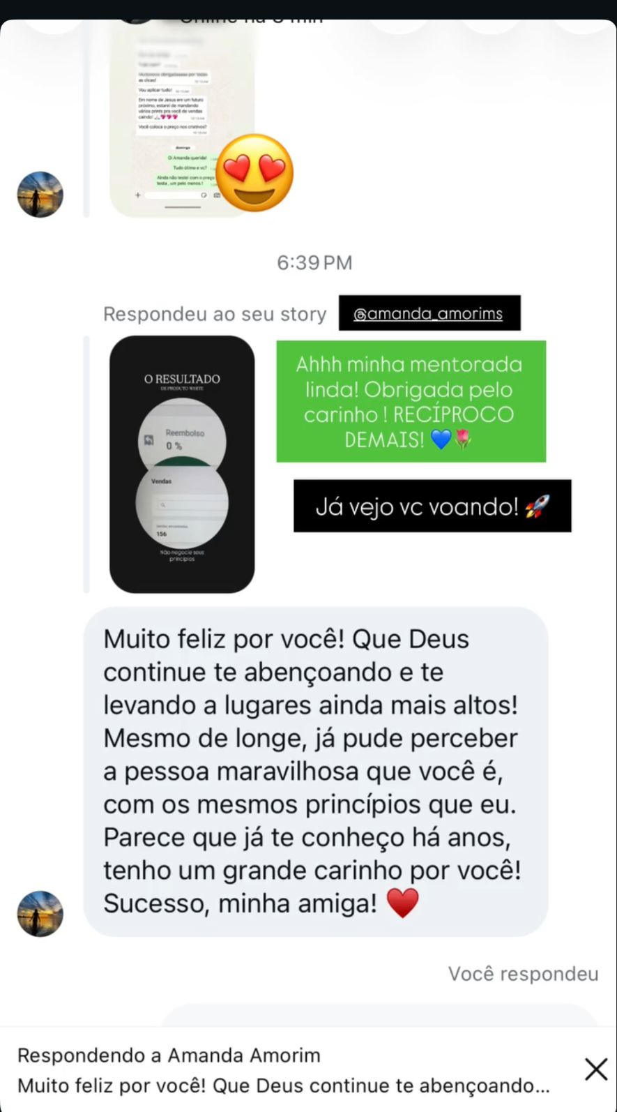Mentorada comemorando resultados da mentoria